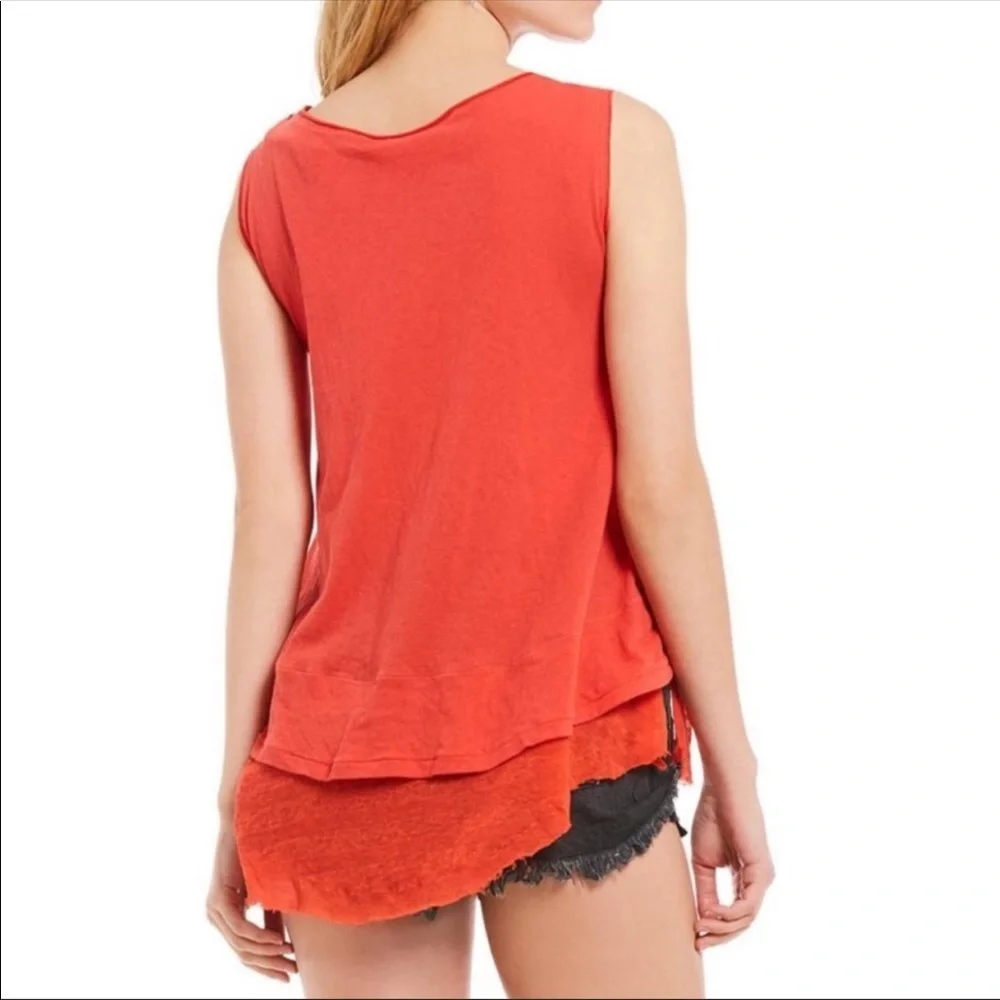 NWT Free People Peachy Tank in Coral - Picture 4 of 8